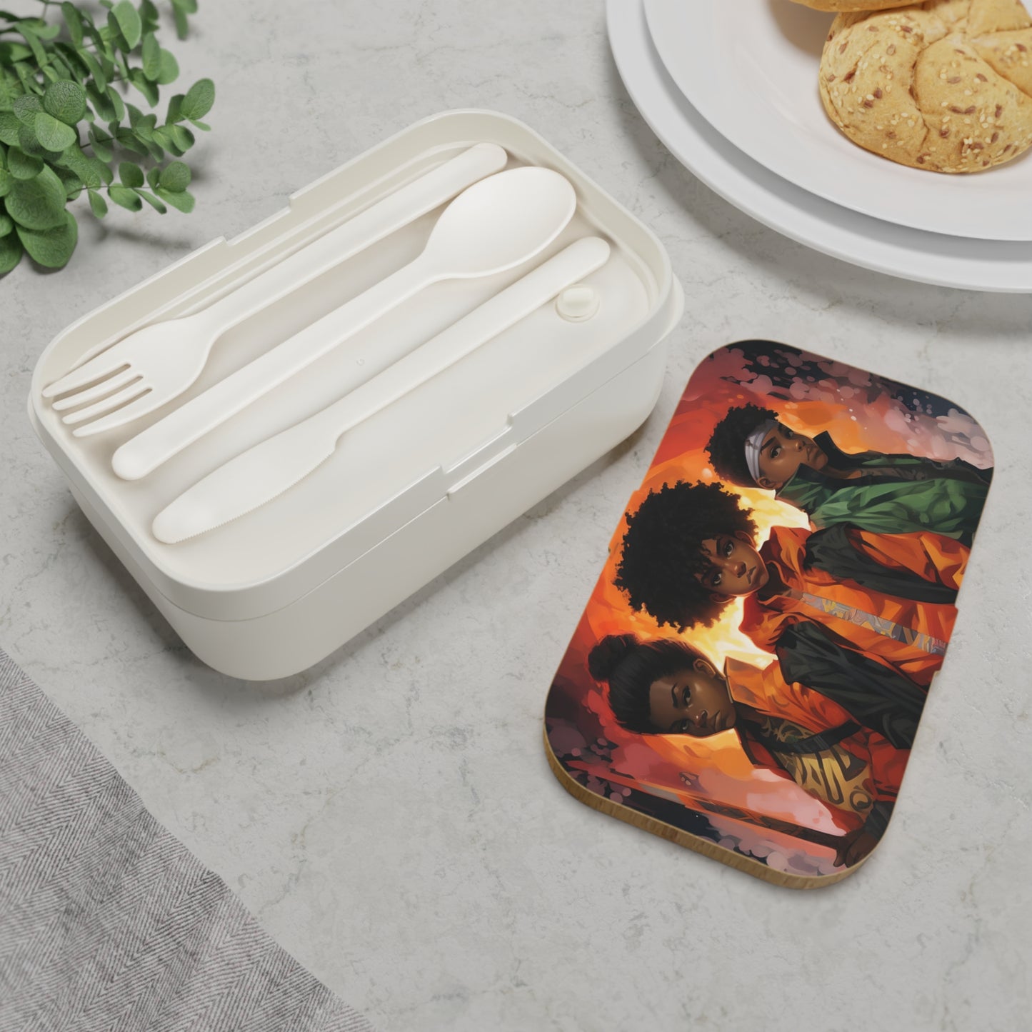 "Hashira Lunch Haven" Bento-Style Personalized Lunchbox - Leadership, Strength, Unity - 7.7" x 4.7" x 2.4"