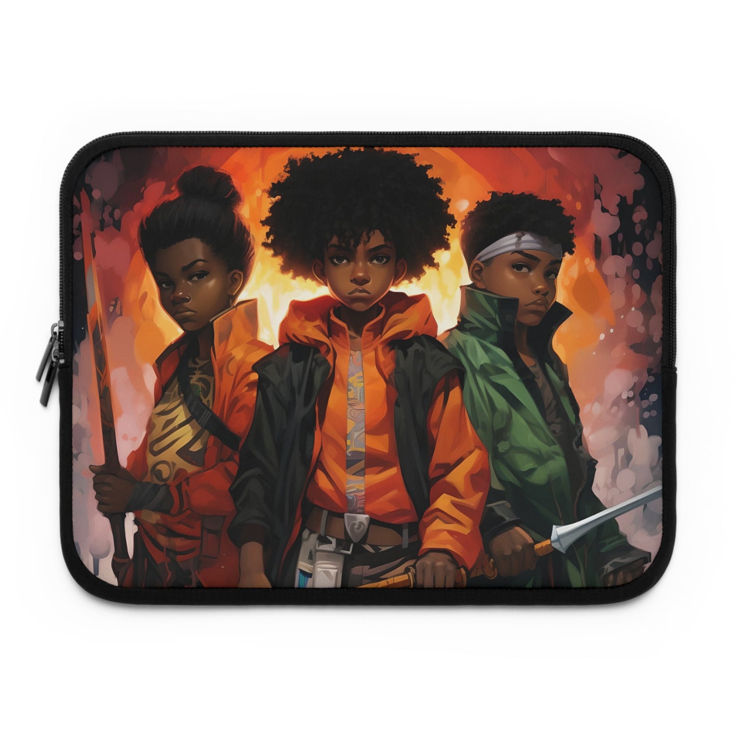 "Flame Hashira" Kyojuro Rengoku Laptop Sleeve - Demon Slayer Inspired, African American Culture