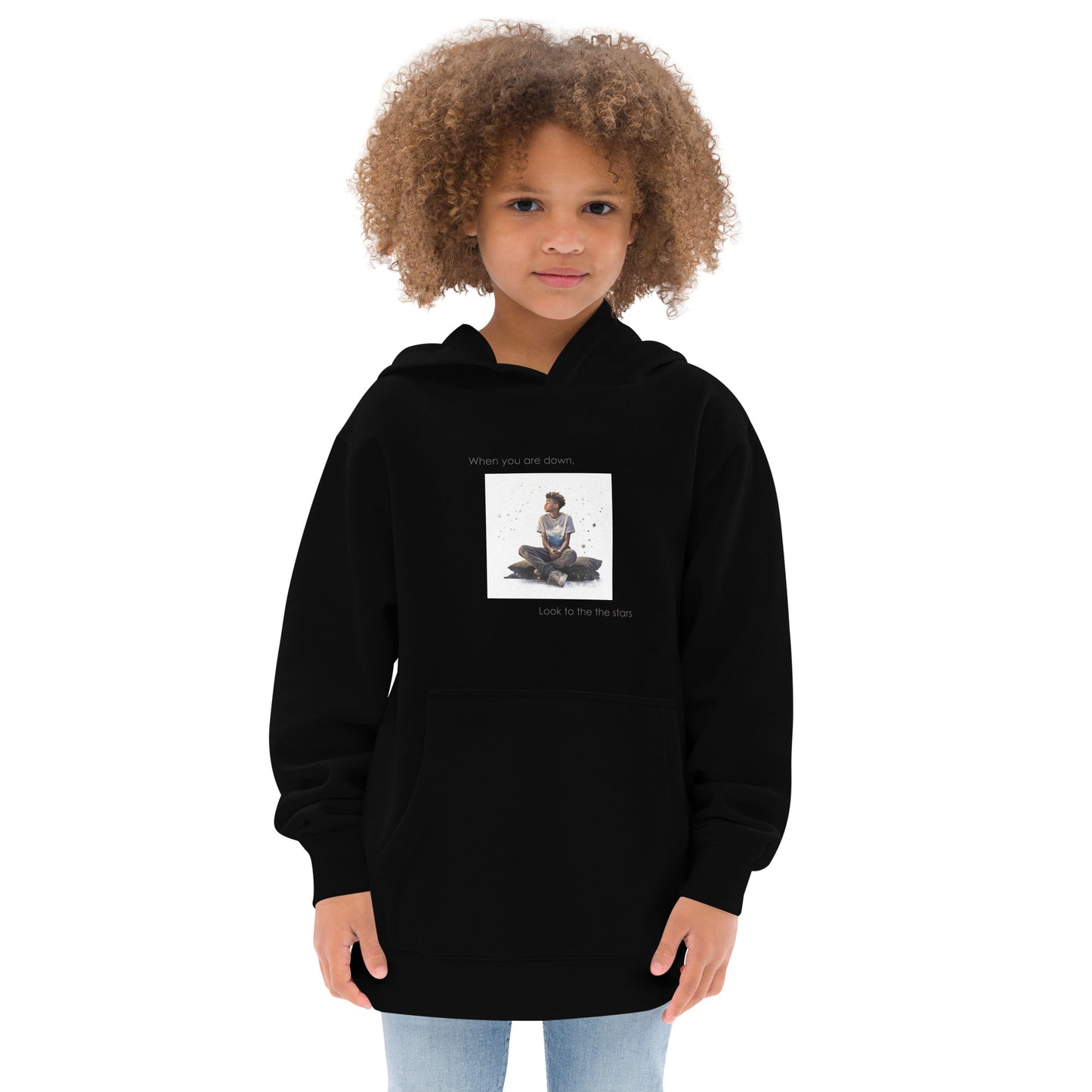 Empowering Stars Design Hoodie for Boys - Positive Message, Premium Comfort