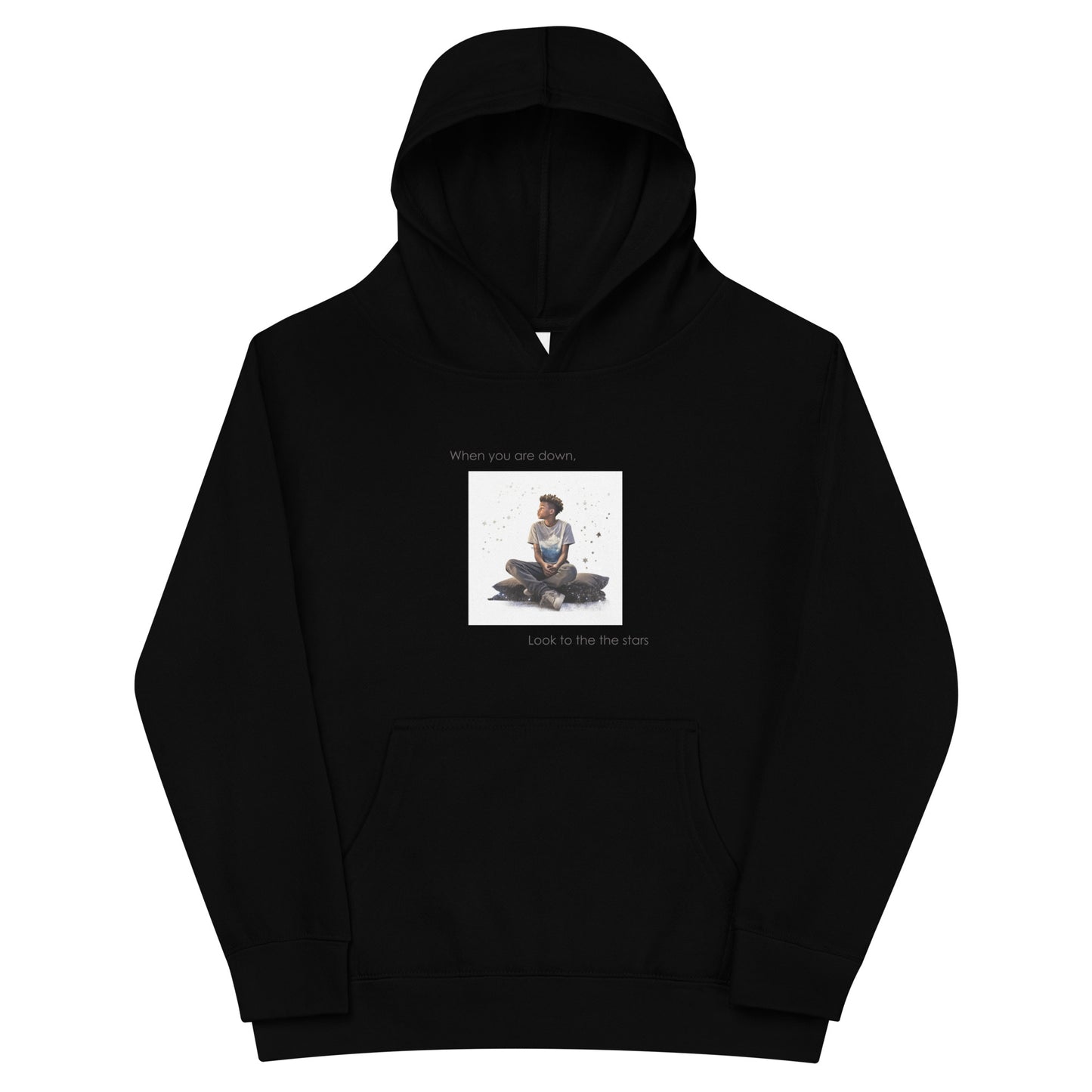 Empowering Stars Design Hoodie for Boys - Positive Message, Premium Comfort