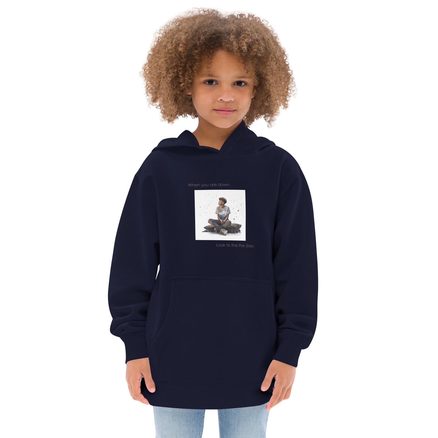 Empowering Stars Design Hoodie for Boys - Positive Message, Premium Comfort