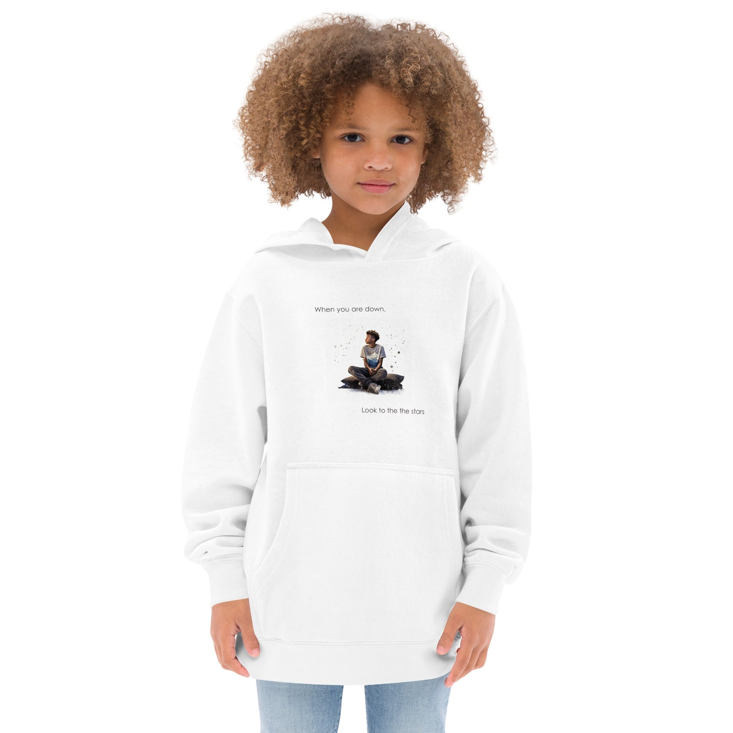 Empowering Stars Design Hoodie for Boys - Positive Message, Premium Comfort