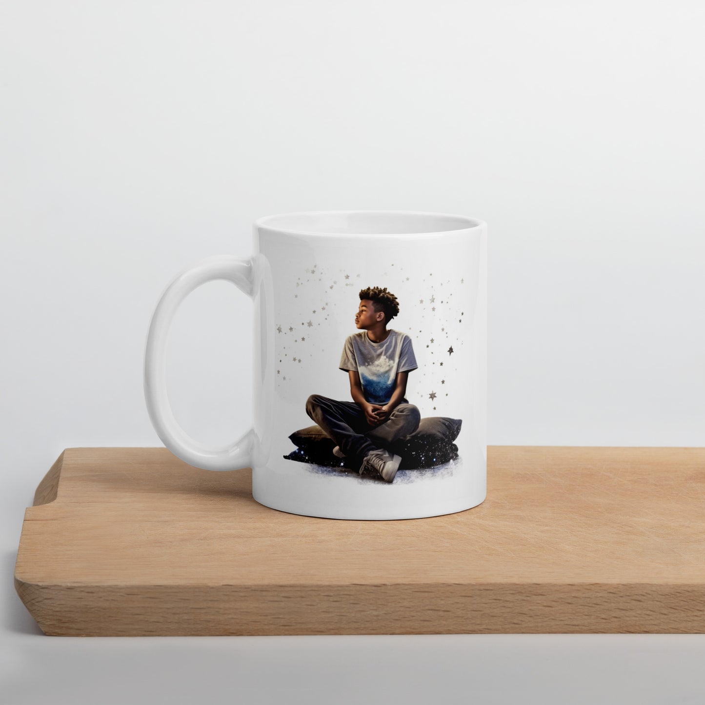"Even When You're Down, Look to the Stars" Inspirational Mug - 11oz/15oz Ceramic, Dishwasher & Microwave Safe