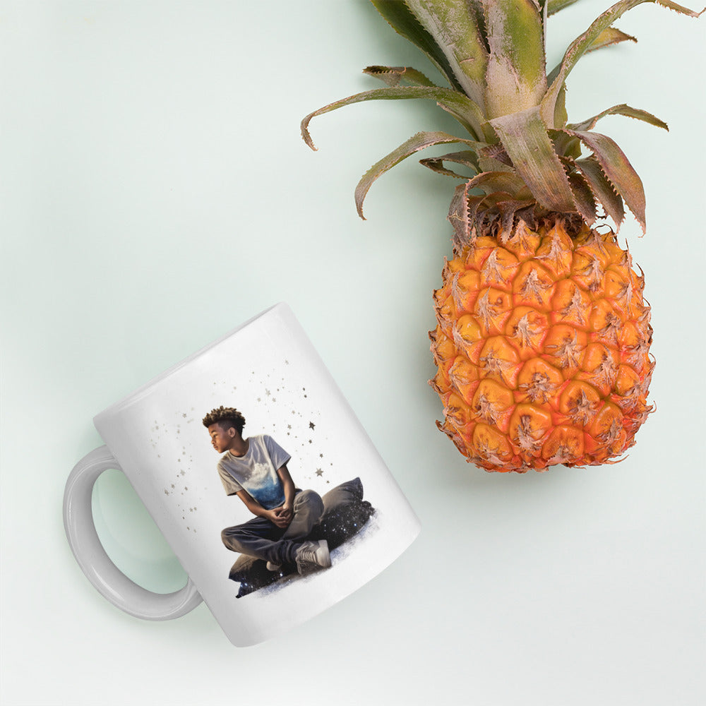 "Even When You're Down, Look to the Stars" Inspirational Mug - 11oz/15oz Ceramic, Dishwasher & Microwave Safe
