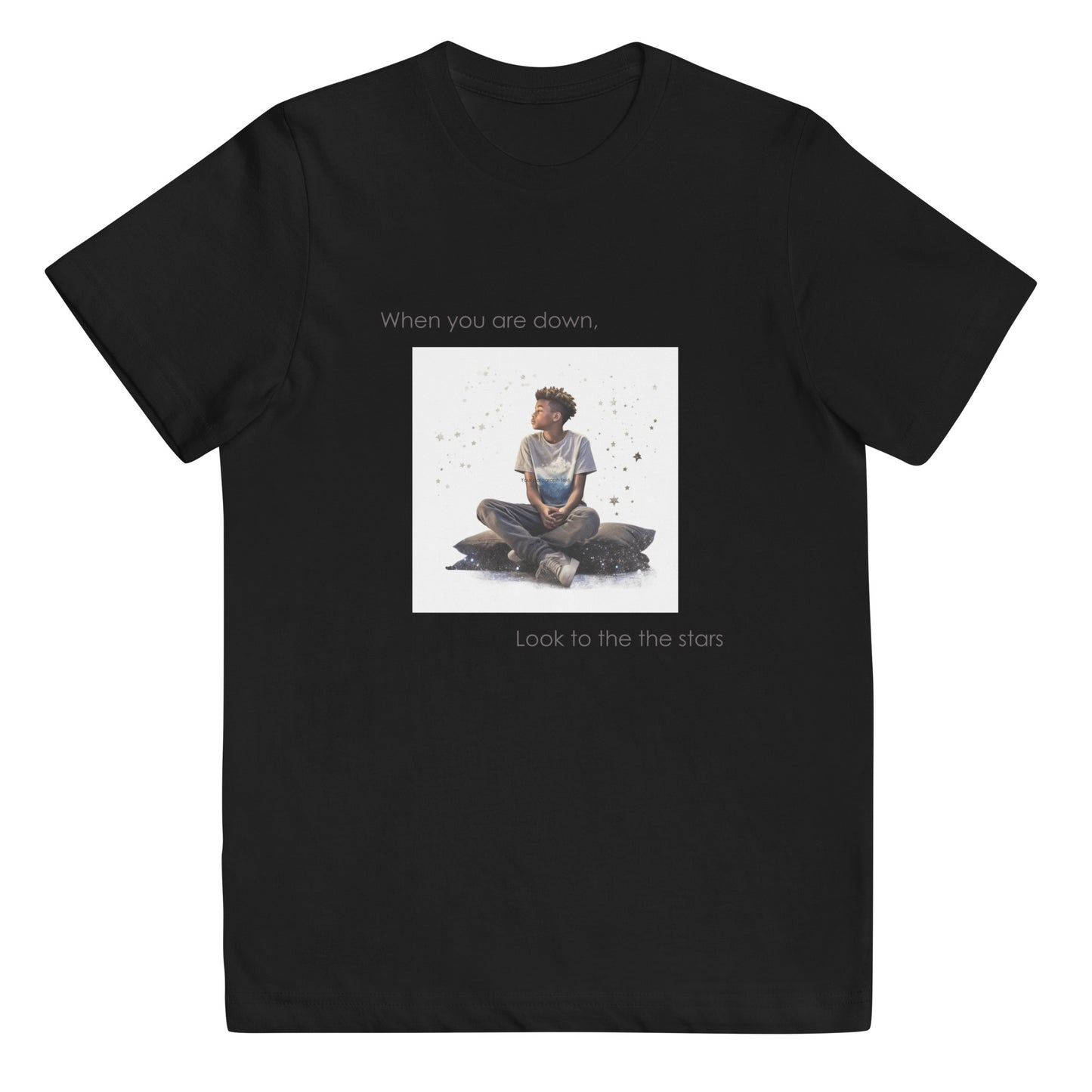 Empowering Stars Design T-Shirt for Boys - Positive Message, Premium Comfort