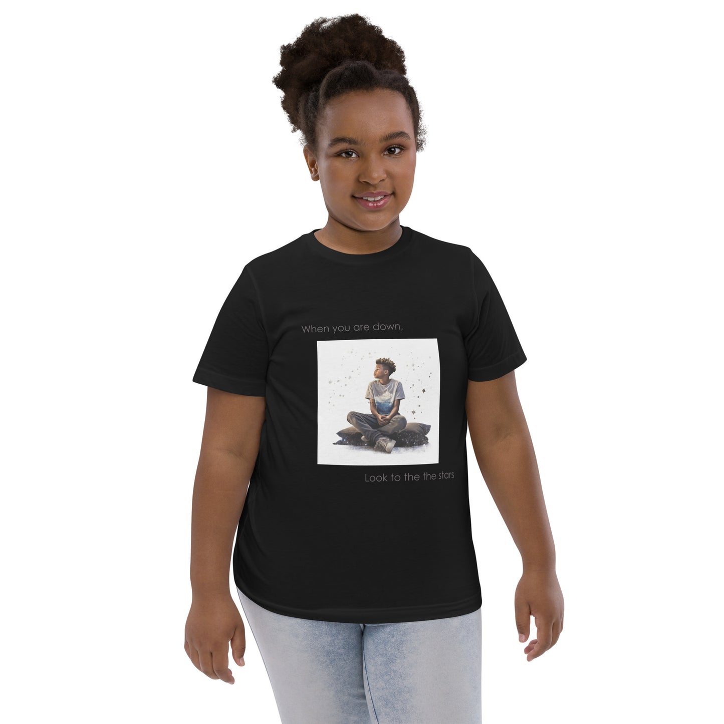 Empowering Stars Design T-Shirt for Boys - Positive Message, Premium Comfort