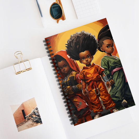 "TechnoMage Z" Spiral Notebook - Dragon Ball Z Inspired, African American Artistry