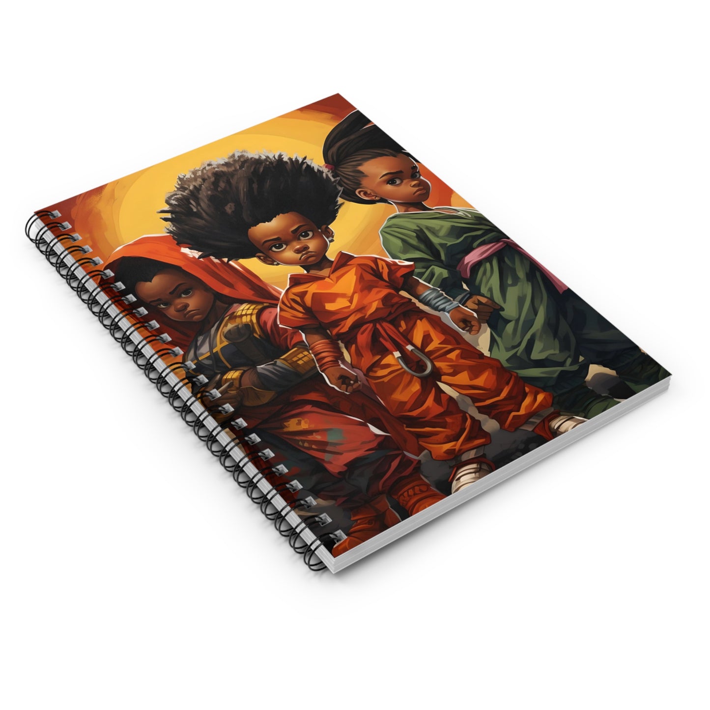 "TechnoMage Z" Spiral Notebook - Dragon Ball Z Inspired, African American Artistry