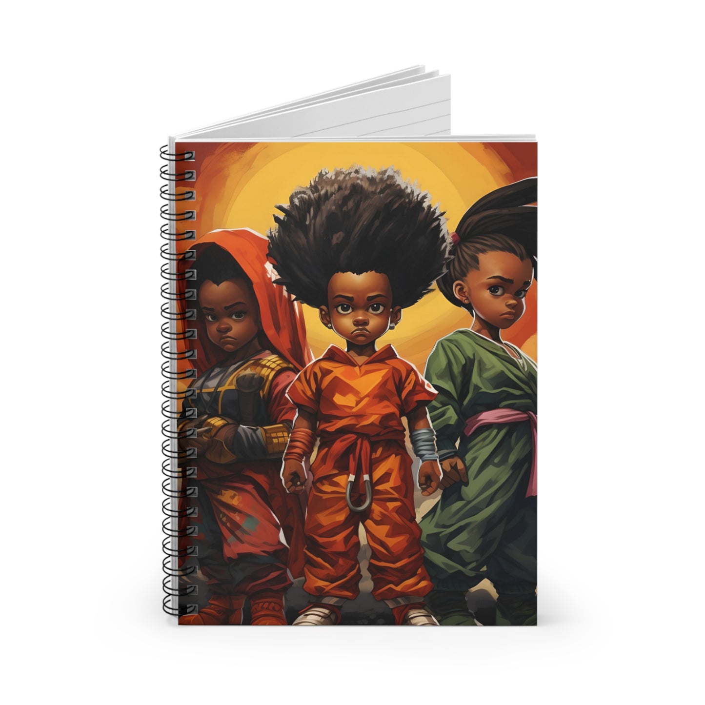 "TechnoMage Z" Spiral Notebook - Dragon Ball Z Inspired, African American Artistry