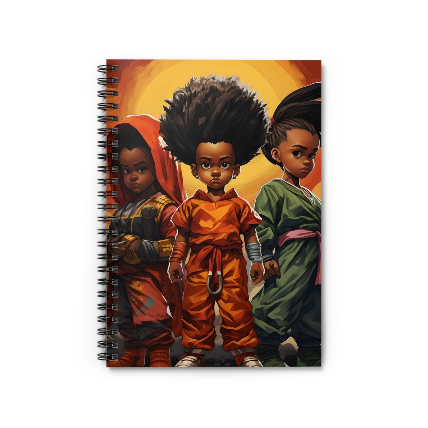 "TechnoMage Z" Spiral Notebook - Dragon Ball Z Inspired, African American Artistry