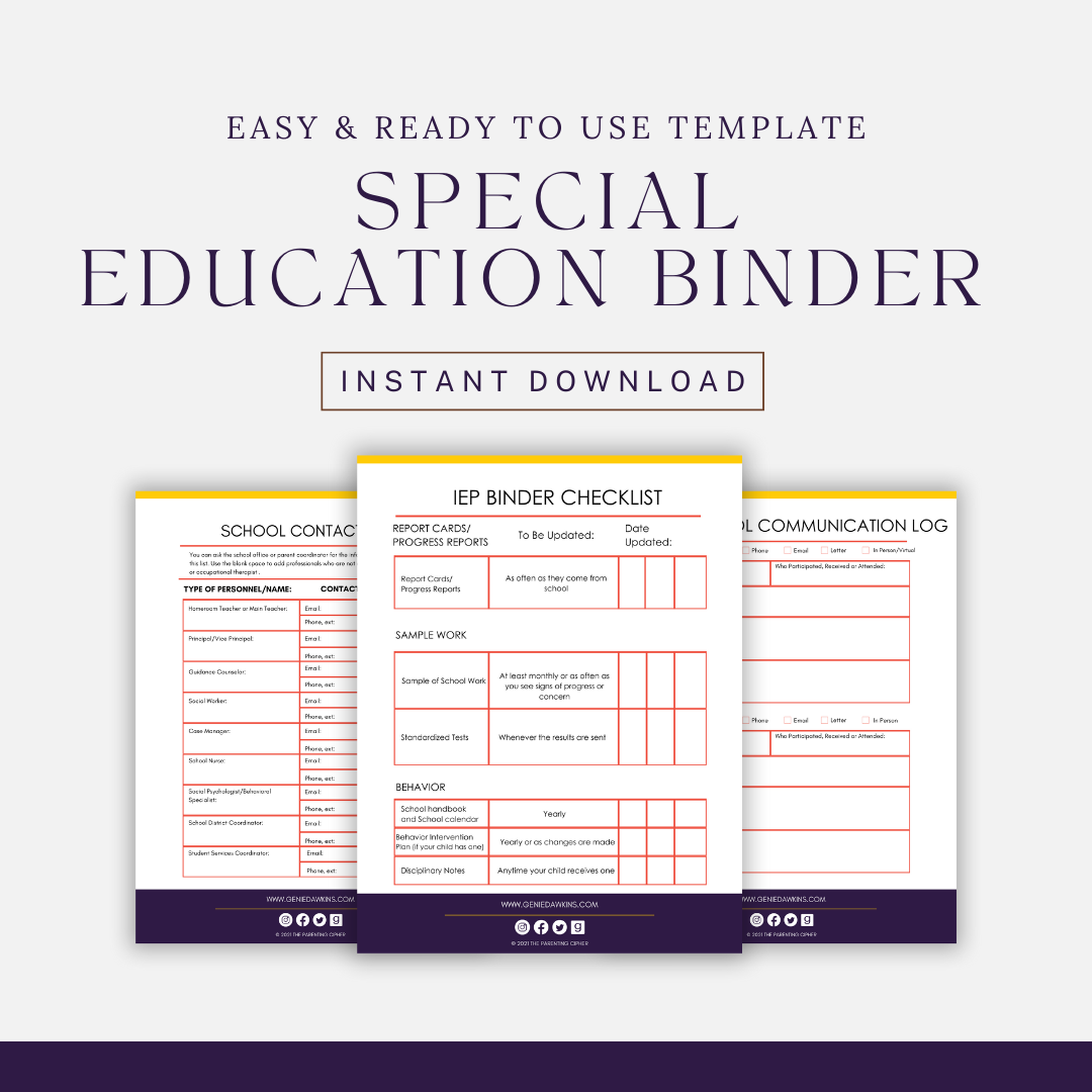 Academic Success Binder for Special Needs Children: Empower Your Parenting Journey