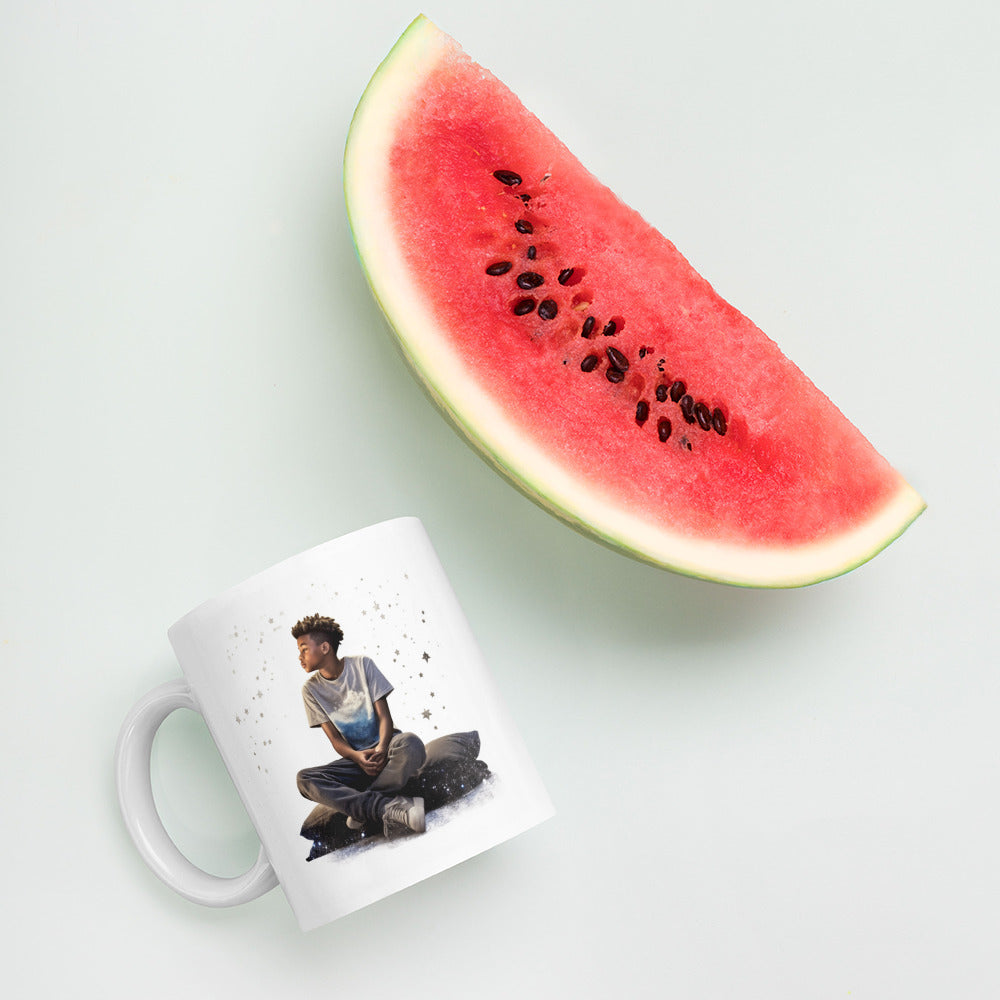 "Even When You're Down, Look to the Stars" Inspirational Mug - 11oz/15oz Ceramic, Dishwasher & Microwave Safe