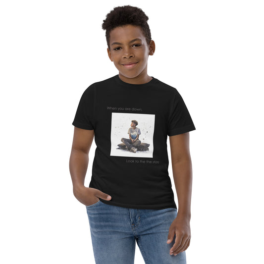 Empowering Stars Design T-Shirt for Boys - Positive Message, Premium Comfort