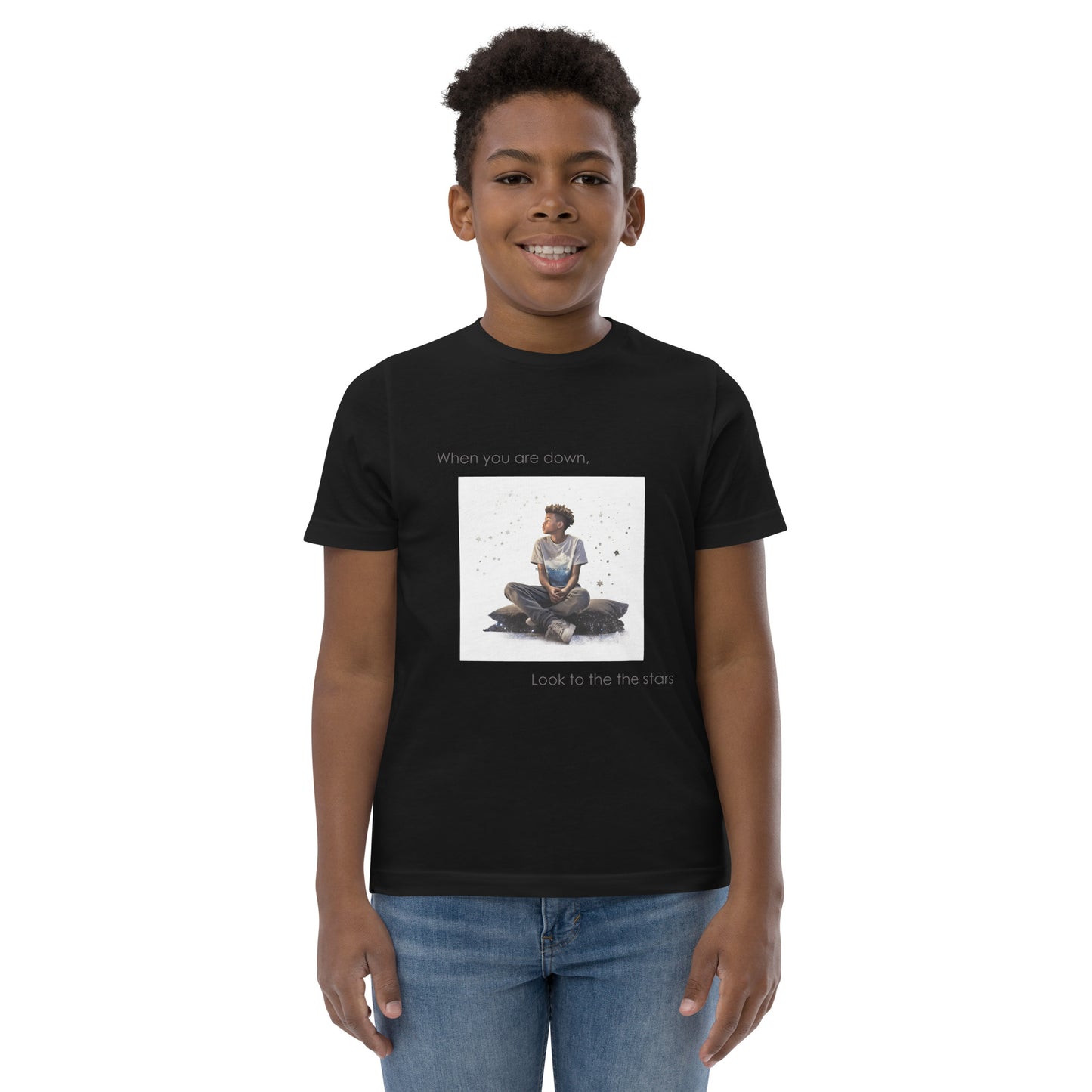 Empowering Stars Design T-Shirt for Boys - Positive Message, Premium Comfort