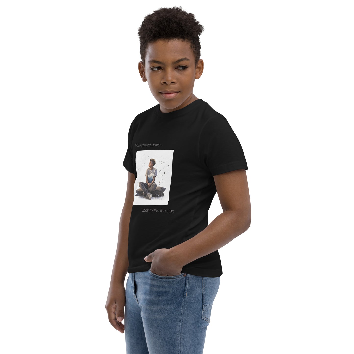 Empowering Stars Design T-Shirt for Boys - Positive Message, Premium Comfort